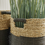 Napa Black/Natural MADURA HAMPER BASKETS, SET OF 2
