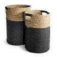 Napa Black/Natural MADURA HAMPER BASKETS, SET OF 2