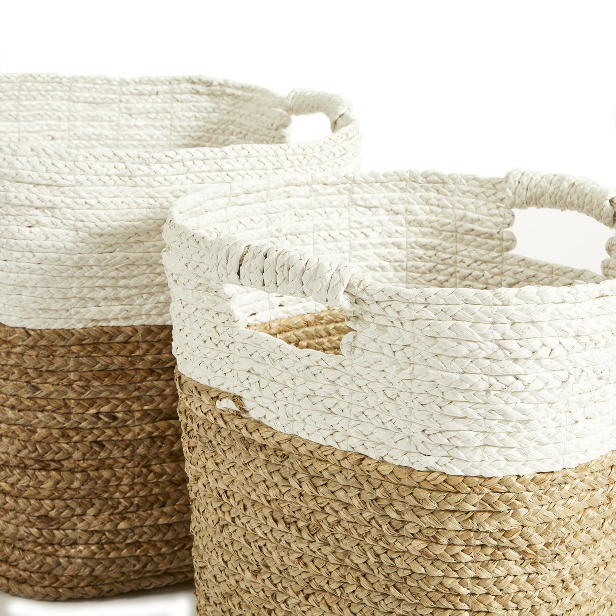 Napa White/Natural MADURA RECTANGULAR BASKETS, SET OF 2