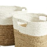 Napa White/Natural MADURA RECTANGULAR BASKETS, SET OF 2