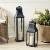 Napa Washed Black GENEVA OUTDOOR LANTERN 21.5"