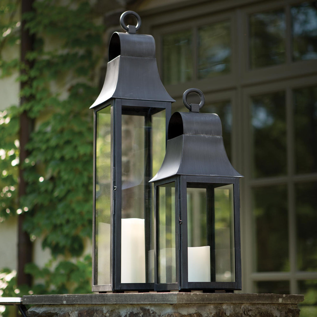 Napa Washed Black GENEVA OUTDOOR LANTERN 33"