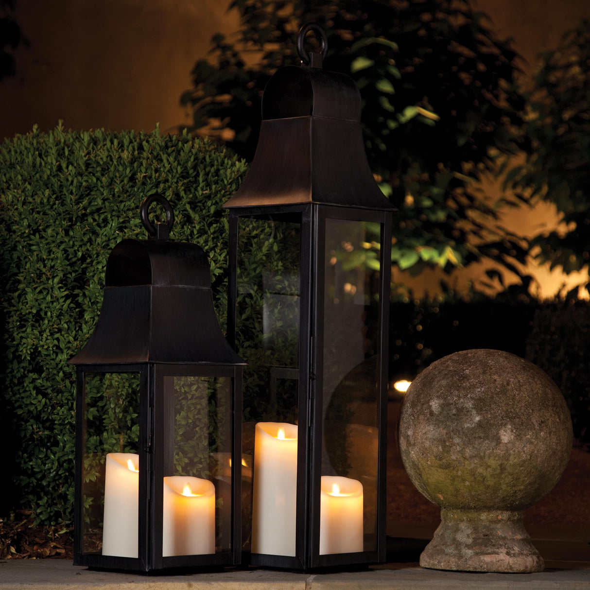 Napa Washed Black GENEVA OUTDOOR LANTERN 33"