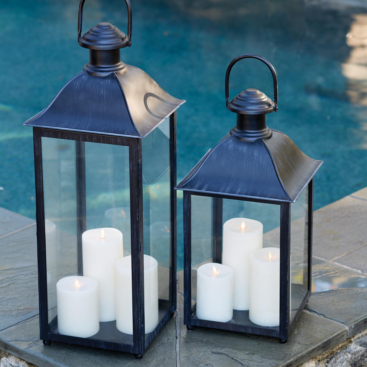 Napa Washed Black COACH HOUSE OUTDOOR LANTERN 23"