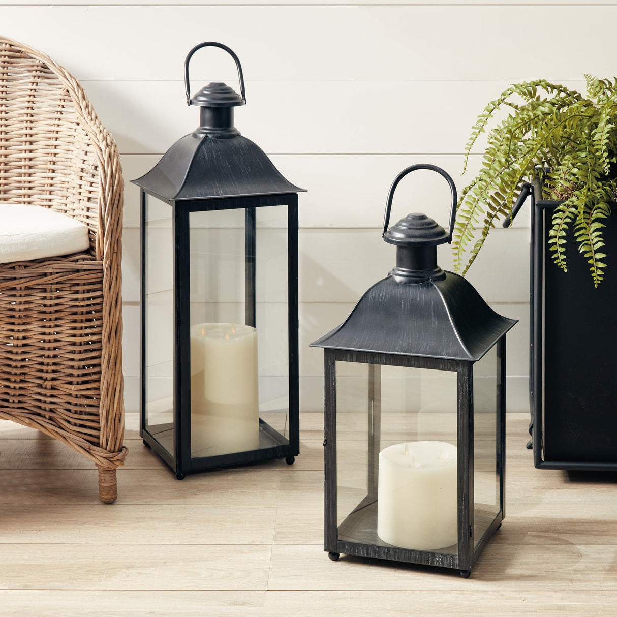 Napa Washed Black COACH HOUSE OUTDOOR LANTERN 23"