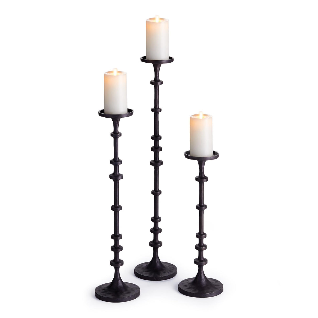 Napa Black bronze ABACUS CANDLE STANDS, SET OF 3