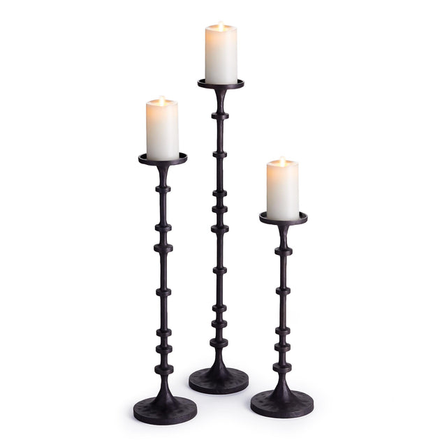 Napa Black bronze ABACUS CANDLE STANDS, SET OF 3