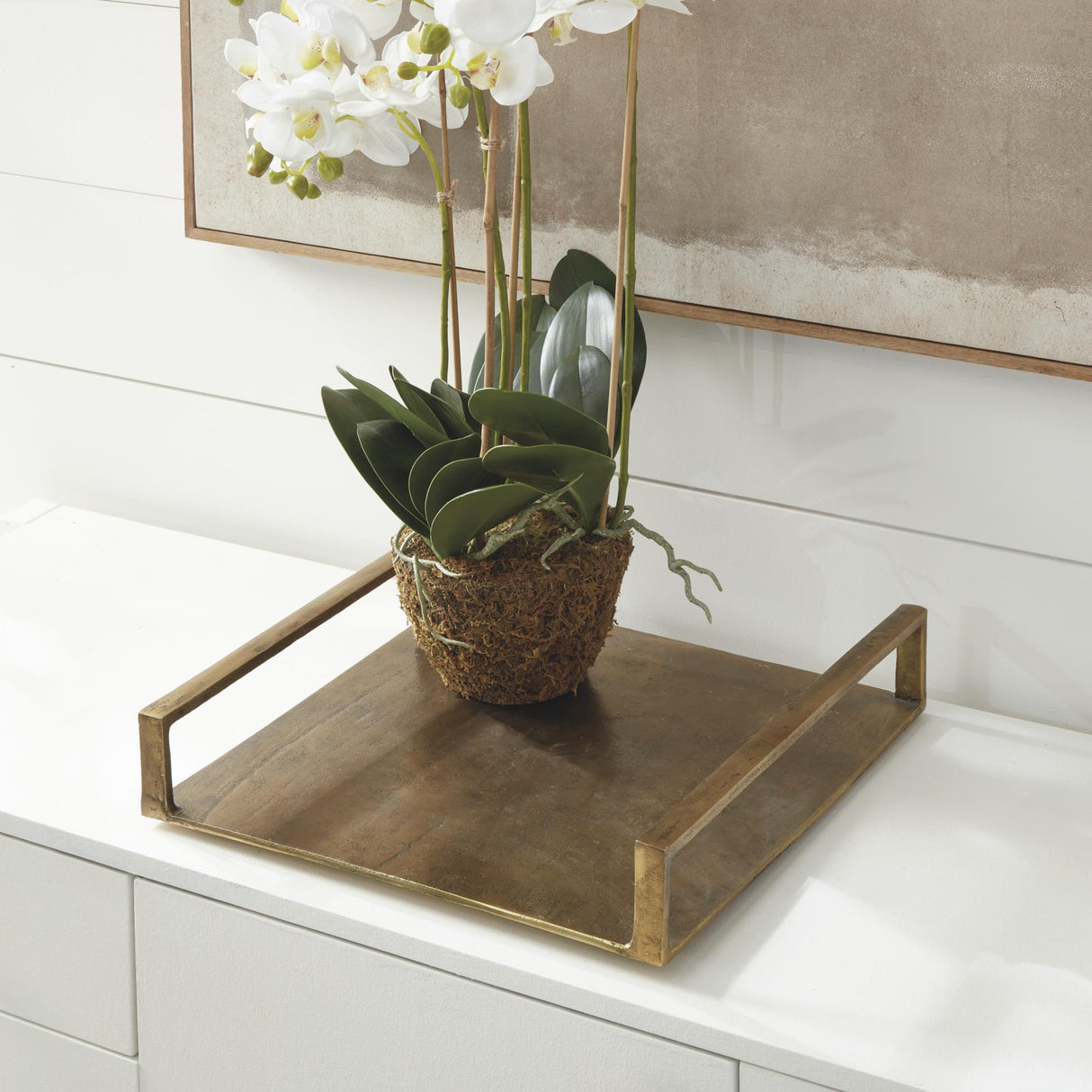 Napa Antique Brass CABOT SQUARE TRAY LARGE