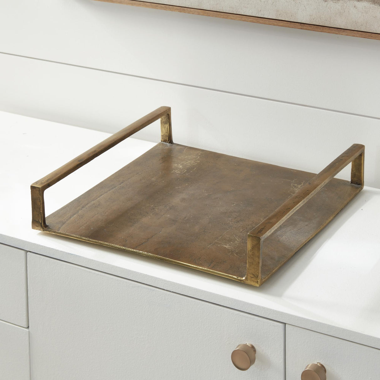 Napa Antique Brass CABOT SQUARE TRAY LARGE