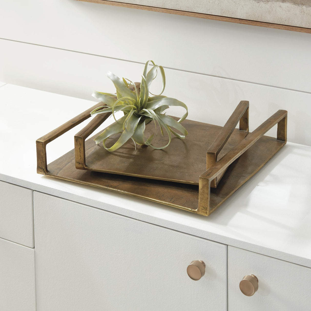 Napa Antique Brass CABOT SQUARE TRAY LARGE