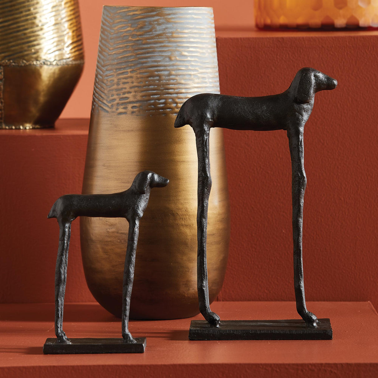 Napa Bronze TWO HOUNDS, SET OF 2