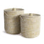 Napa White RIVERGRASS HAMPER BASKETS WITH LIDS, SET OF 2
