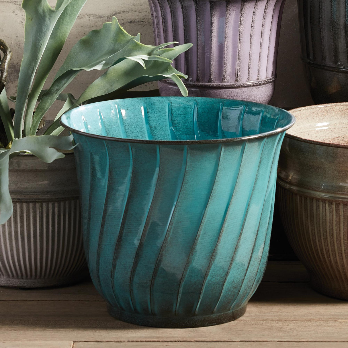 Napa Teal LEILANI POTS, SET OF 3