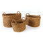Napa Natural SEAGRASS OVAL BASKETS WITH HANDLES, SET OF 3