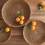 Napa Natural SEAGRASS ROUND TRAYS, SET OF 3