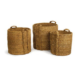 Napa Natural SEAGRASS ROUND BASKETS LARGE, SET OF 3