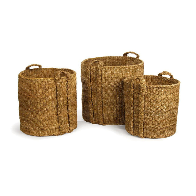 Napa Natural SEAGRASS ROUND BASKETS LARGE, SET OF 3