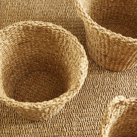 Napa Natural SEAGRASS TAPERED BASKETS WITH HANDLES, SET OF 3