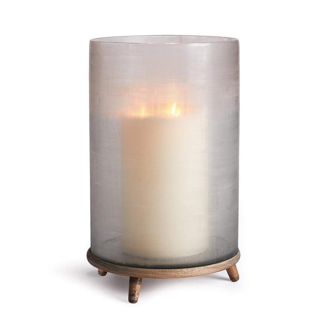 Napa Clear Etched Glass/Washed Gray Wood THATCHER HURRICANE LARGE