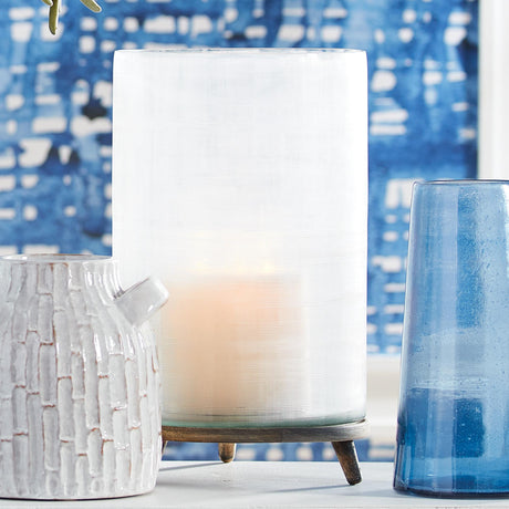 Napa Clear Etched Glass/Washed Gray Wood THATCHER HURRICANE LARGE