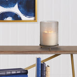 Napa Clear Etched Glass/Washed Gray Wood THATCHER HURRICANE SMALL