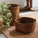 Napa Warm Brown BURMA RATTAN ORCHARD BASKETS, SET OF 2