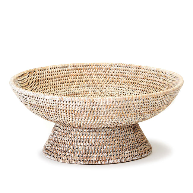 Napa Whitewash BURMA RATTAN OFFERING BOWL