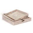 Napa Whitewash BURMA RATTAN OTTOMAN TRAYS, SET OF 3