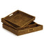 Napa Warm Brown BURMA RATTAN OTTOMAN TRAYS, SET OF 3
