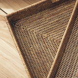 Napa Warm Brown BURMA RATTAN OTTOMAN TRAYS, SET OF 3