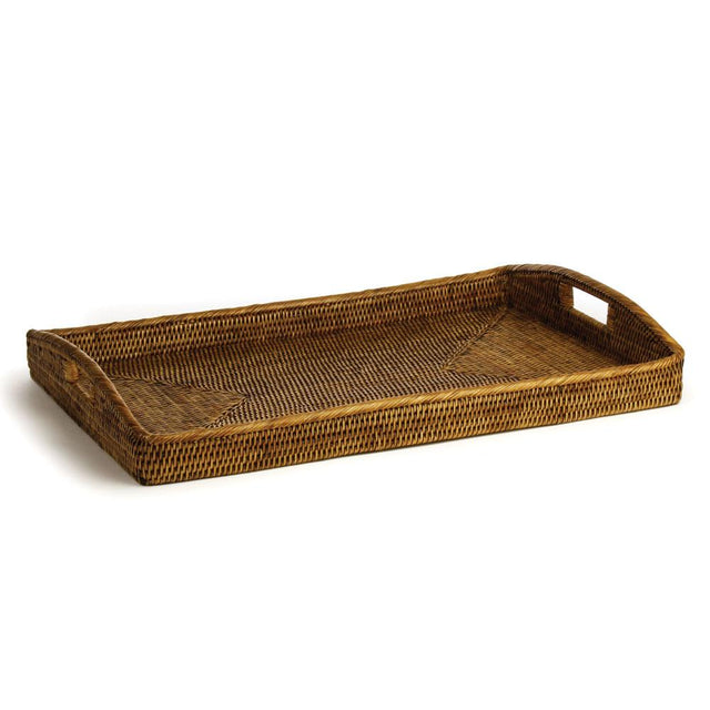 Napa Warm Brown BURMA RATTAN MORNING TRAY 27.5"