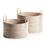 Napa Whitewash BURMA RATTAN HAMPERS WITH HANDLES, SET OF 2