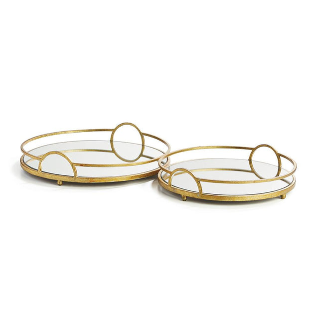 Napa Antique Gold HUDSON MIRRORED TRAYS, SET OF 2