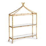 Napa Gold/Mirrored Glass DAPHNE 2-TIER CURIO SHELF