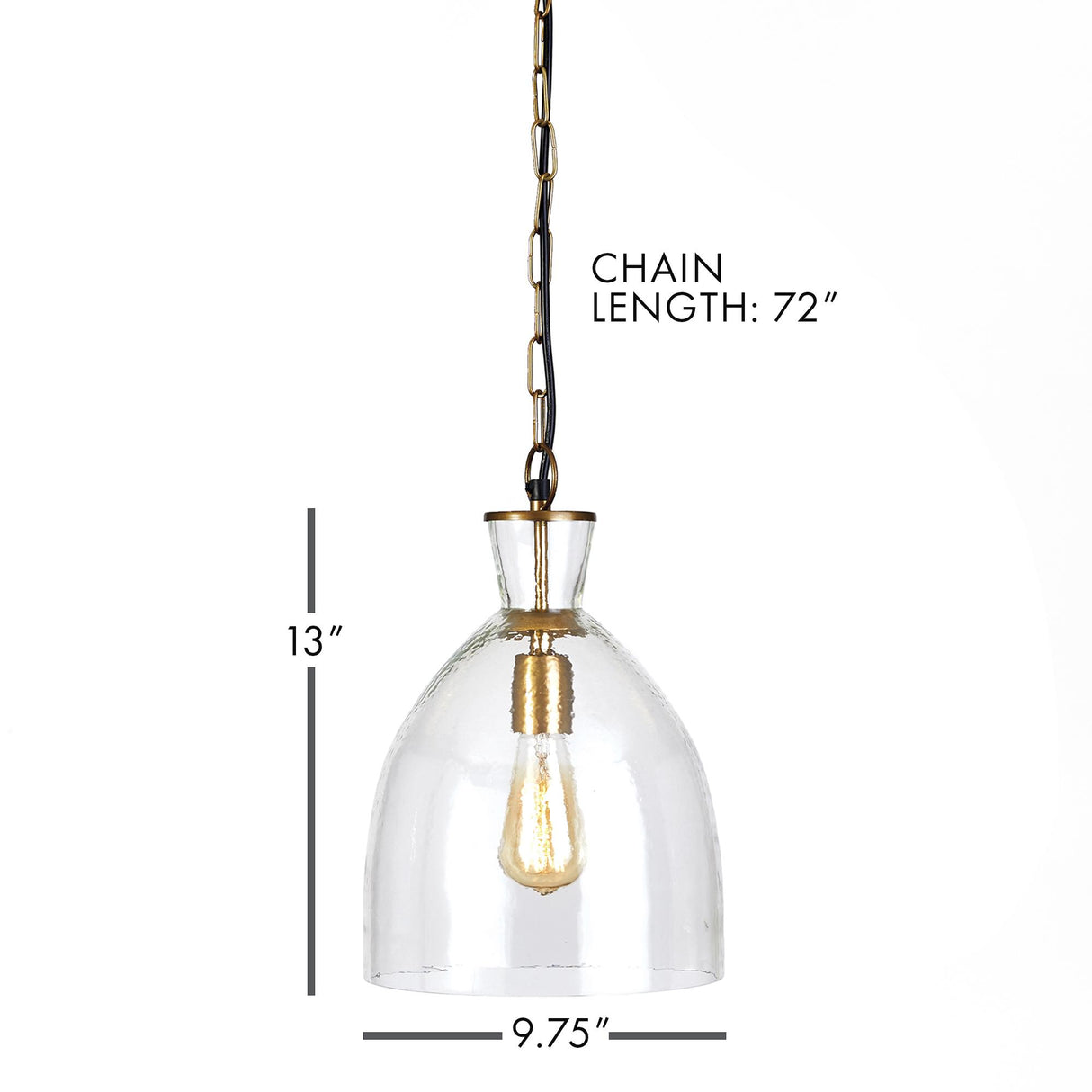 Napa Clear/Brass BELLE PENDANT SMALL