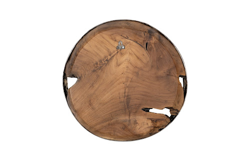 Phillips Collection Teak Wood Bowl Wall Art Metallurgy Edge XL Accent