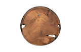 Phillips Collection Teak Wood Bowl Wall Art Metallurgy Edge XL Accent