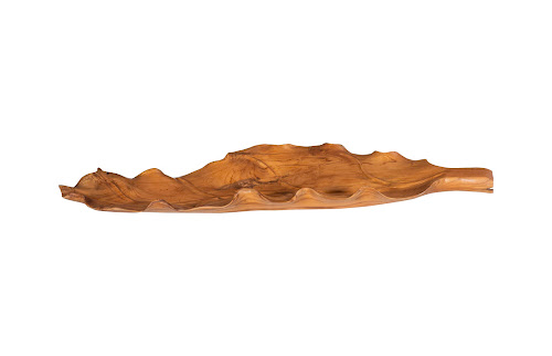 Phillips Collection Leaf Teak Wood Natural Finish Bowl