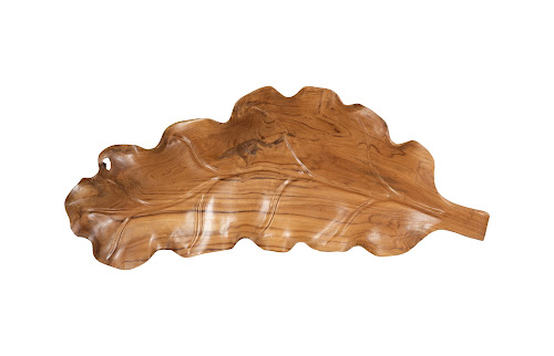 Phillips Collection Leaf Teak Wood Natural Finish Bowl