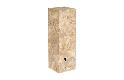 Phillips Collection Teak Slice Pedestal Square Bleached LG Accent
