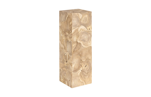 Phillips Collection Teak Slice Pedestal Square Bleached LG Accent