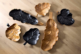Phillips Collection Leaf , Teak Wood, Black Black Bowl