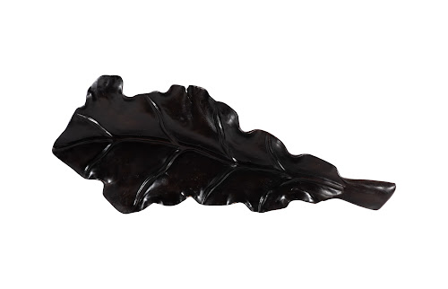 Phillips Collection Leaf , Teak Wood, Black Finish Black Bowl
