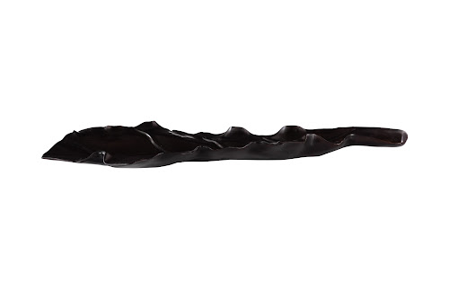 Phillips Collection Leaf , Teak Wood, Black Finish Black Bowl