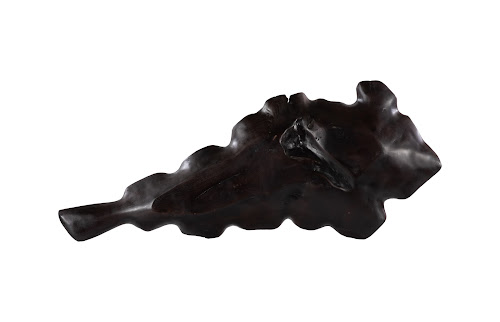 Phillips Collection Leaf , Teak Wood, Black Finish Black Bowl