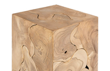 Phillips Collection Teak Slice Pedestal Square Bleached SM Accent