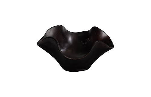 Phillips Collection Teak Wood Black Bowl