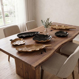 Phillips Collection Leaf , Teak Wood, Natural & Black Brown Bowl