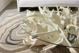 Phillips Collection Cast Root Faux Bleached Finish With 82" Glass Coffee Table