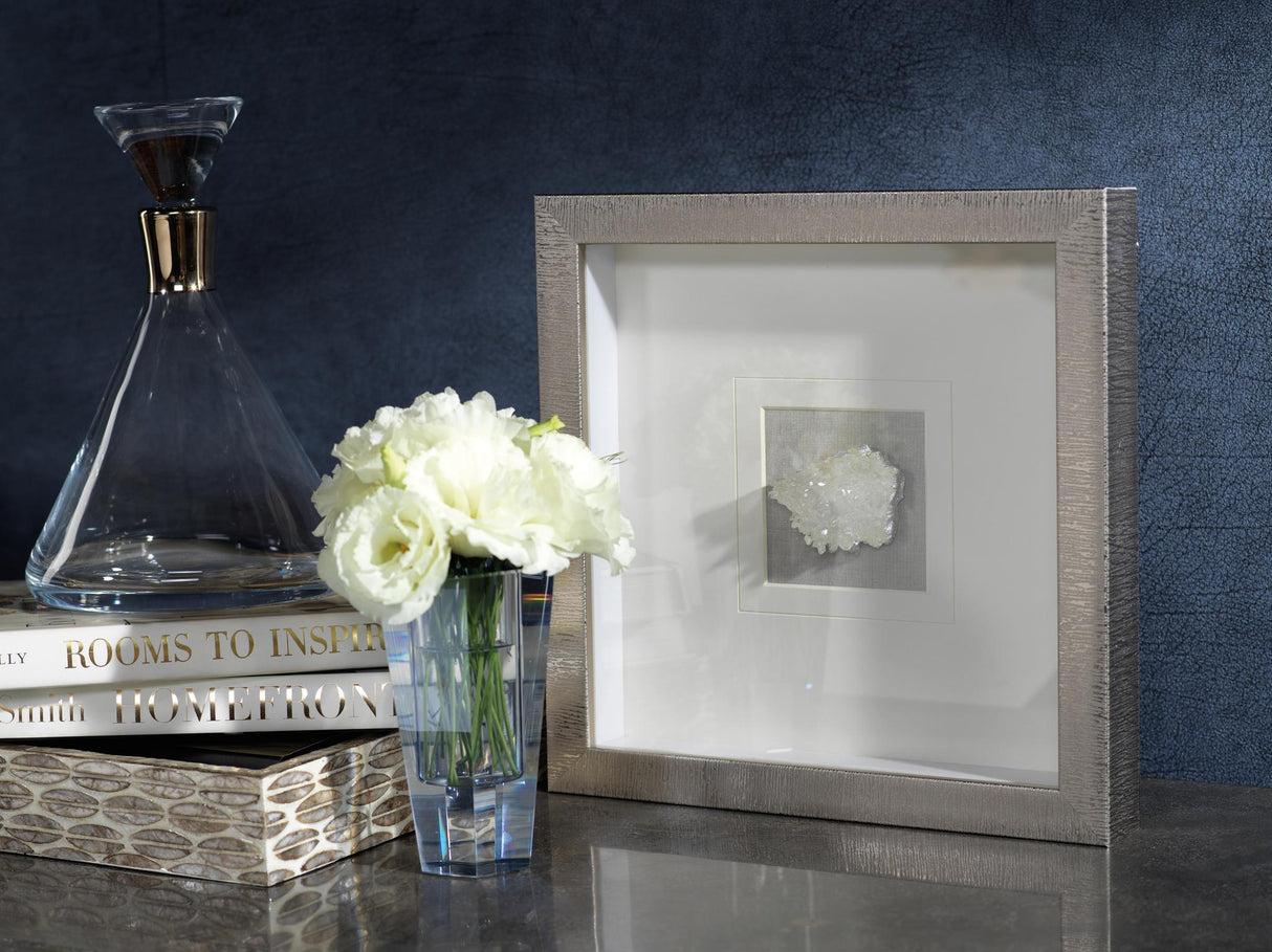 Zodax Muzo Silver Framed Crystal Wall Decor, 12 x 12